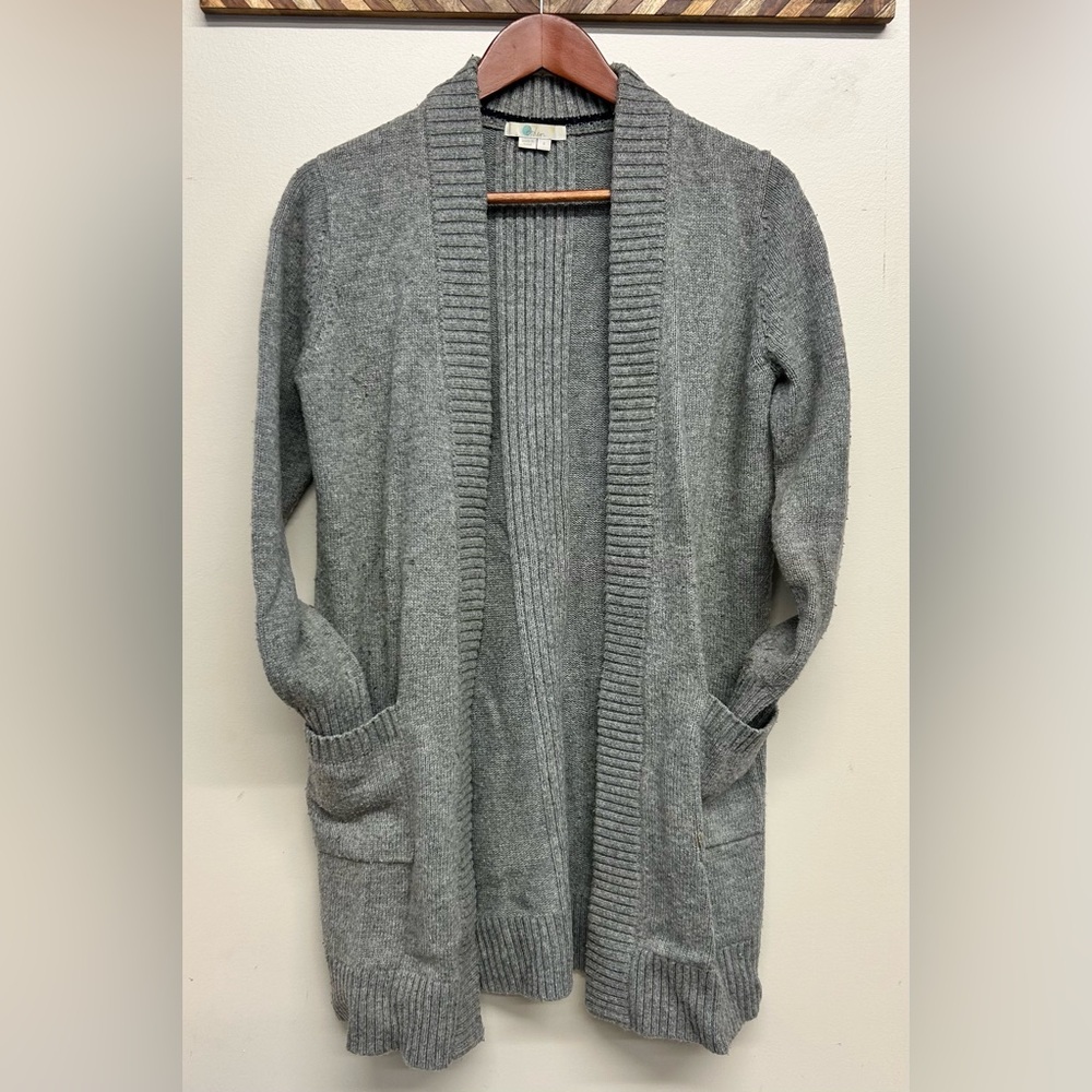Boden Gray Women's Wool Alpaca Blend Open Front Cardigan Sweater Size Small